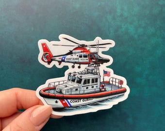 Coast Guard Sticker Gift for Military Custom Gifts for Friends Tumbler Waterproof Sticker Designs for Family Gifts for Veteran Pilot Gifts