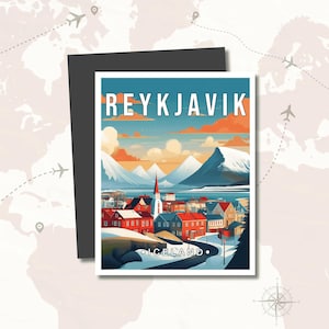 Aimant de réfrigérateur islandais, souvenir de voyage, décor magnétique de collection emblématique de la ville, cadeau de voyage mondial unique, souvenir d'aventure en Europe