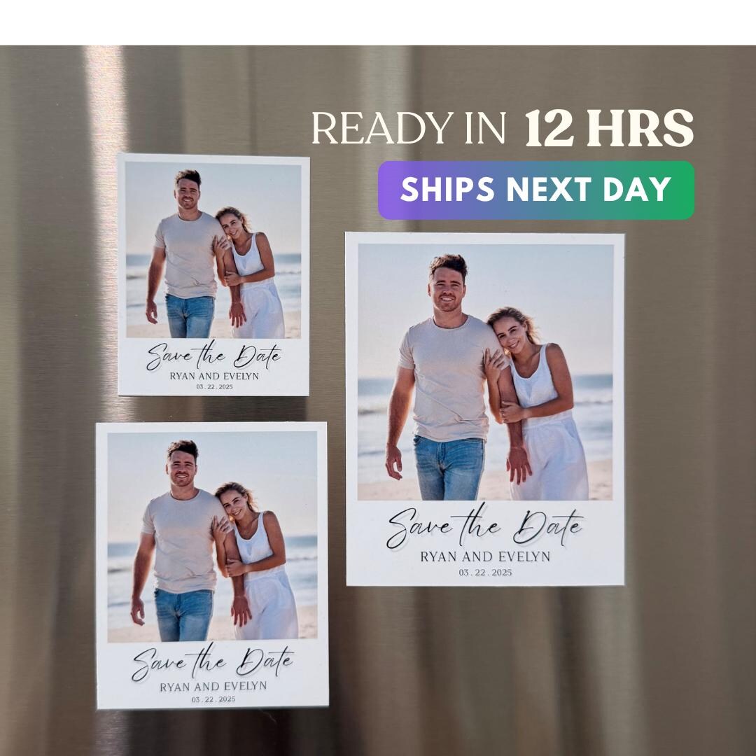 Invit Fridge Save the Date Wedding Photo Magnets Custom Wedding Invitation QR Code ...