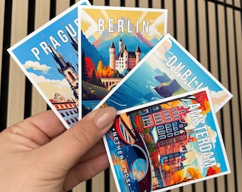 Europa Souvenir Reisegeschenk Magnete Länder Iconic City Wahrzeichen Sammlermagnet Dekoration Natur Reise Abenteuer Geschenke Souvenirs