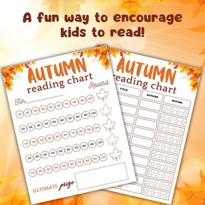 Autumn Reading Challenge, Printable Reading Challenge, Autumn Reading ...