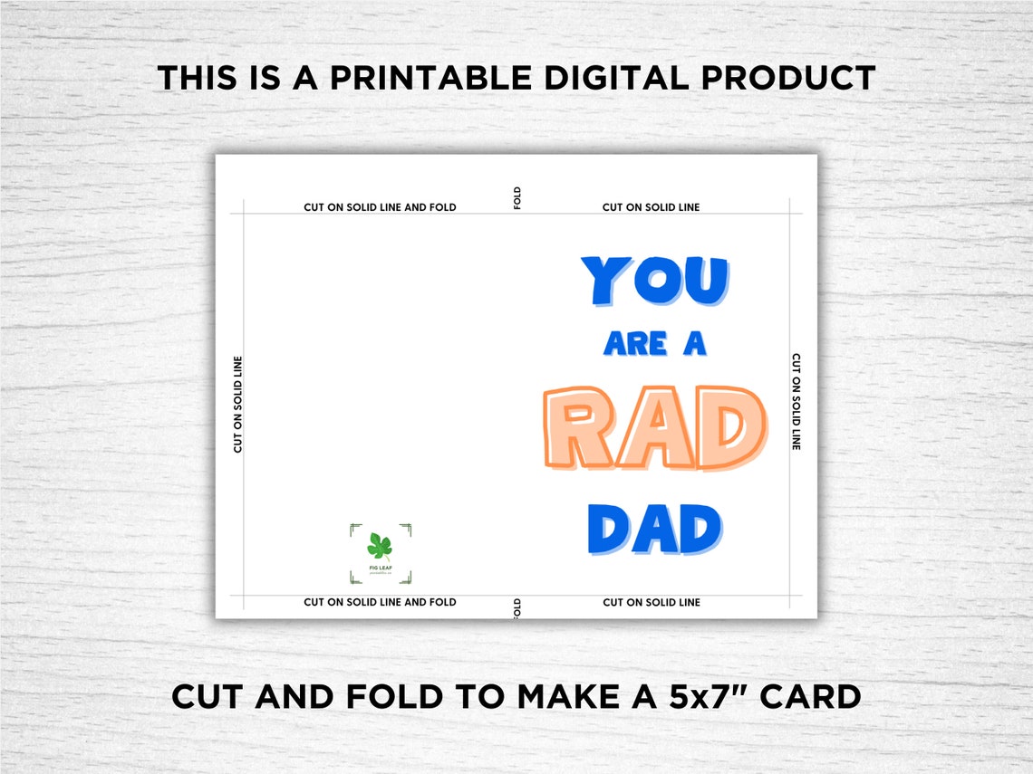 Happy Father's Day Printable Card, Foldable Father's Day Printable ...