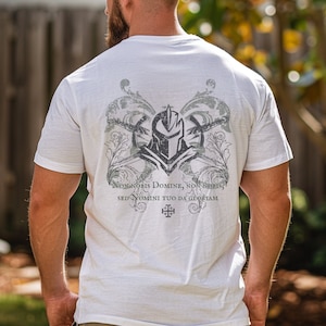 Knights Templar Crusader Cross Shirt, Non nobis Domine, Renaissance Fair Apparel, Templar Order Graphic Tee for Fans of Chivalry
