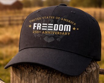 Freedom 250th Anniversary Hat | USA 250 Patriotic Eagle Baseball Cap | 1776-2026 Adjustable