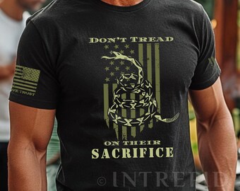 Don't Tread On Their Sacrifice T-Shirt - Gadsden Flag Military Honor