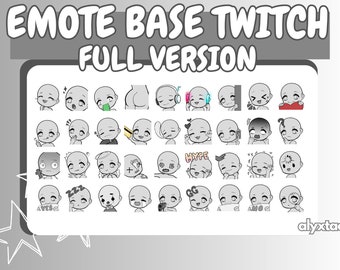 Emote Base Pack 36 - FULL VERSION !! Emotes for Twitch Emote Stream Chibi Base Emote Discord DIY Emotes