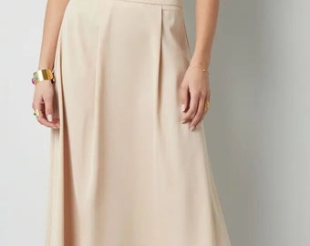 Long satin skirt