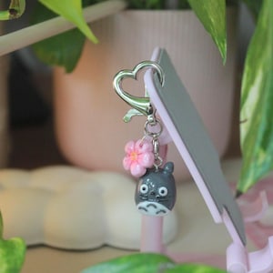 Totoro Keychain charm Studio Ghibli inspired, anime fanart gift cute kawaii