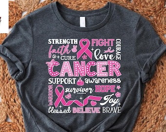 Breast Cancer Motivation Quotes Shirt,Breast Cancer Awareness Shirt,Pink Cancer Ribbon Shirt,Cancer Fighter Outfit, Cancer Warrior Gift Tee