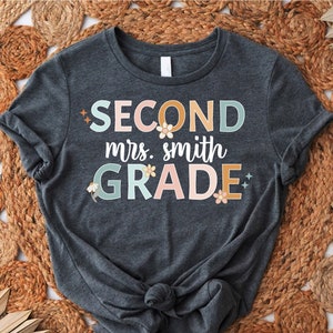 Custom Second Grade Teacher Shirt, Personalized 2nd Grade Team Shirts, Teacher Name Shirt, Back to School Tee,Personalized Teacher Gift