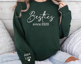 Embroidered Besties Sweatshirt, Besties Sweatshirt, Best Friend Gift, Personalized Besties Sweatshirt, Embroidered Sweatshirt, Friend Sweat