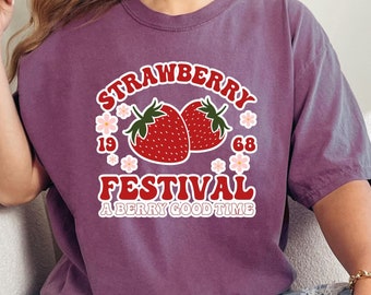 Comfort Colors® Strawberry Festival 1968 Shirt,Strawberry Shirt, Strawberry Festival Shirt, Strawberry Lovers Shirt, Retro Strawberry Shirt