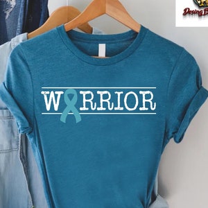 Ovarian Cancer Warrior Shirt,Ovarian Ribbon T-Shirt, Ovarian Cancer Awareness,Ovarian Cancer Gift,Cancer Women Tshirt,Cancer Fighter Tshirt