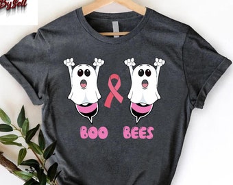Halloween Breast Cancer Shirt,Breast Cancer Awareness Tee,Funny Ghost Breast Cancer Shirt,In October We Wear Pink,Breast Cancer Warrior Gift