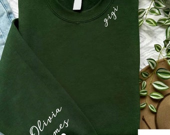 Embroidered Gigi Sweatshirt,Gigi Sweater With Kid Name,Custom Embroidery Gigi Tee,Gigi Crewneck,Personalized Grandma Gift,Mother Day Present
