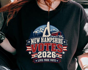 Comfort Colors® New Hampshire Votes 2026 Shirt, NH Election T-Shirt, Live Free Vote Tee, New Hampshire Political Shirt