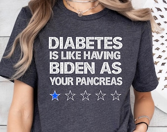 Chemise de sensibilisation au diabète, t-shirt drôle de pancréas, cadeau pour diabétique drôle, chemise de sensibilisation au diabète avec évaluation d'une étoile, en cadeau de soutien T1D de novembre