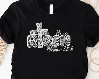 He Is Risen Shirt,Risen Easter Shirt,Easter Gift Women,Christian Easter Outfit,Christian Easter Shirt,Religious Easter Shirt,Bible Verse Tee