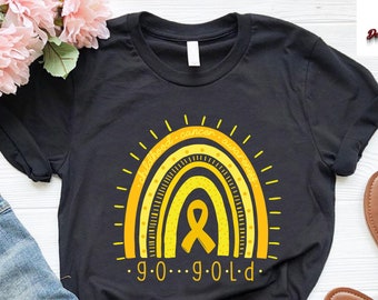 Childhood Cancer T-Shirt,Cancer Support Crewneck,Cancer Warrior,Kids Cancer Support Tee,Cancer Awareness Shirt,Cancer Ribbon,Gold Ribbon Tee