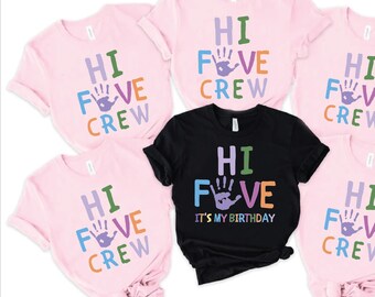 5th Birthday Girl Shirt, High Five Birthday Tee, Five Year Old Birthday Outfit, Toddler Girl Birthday Party Gift, High Five I'm Five Shirt