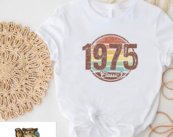 Retro 1975 Shirt, 50th Birthday Shirt Women,Vintage 1975 Shirt,50th Birthday Gift,1975 Classic Tee,Men Birthday Shirt,Husband Birthday Shirt