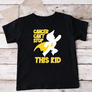 Cancer Can&#39;t Stop This Kid,Childhood Cancer Awareness Shirt,Cancer Toddler Tee,Cancer Fighter Gift,Pediatric Cancer Tee,Gold Ribbon Tshirt