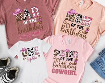 Cowgirl Birthday Shirt for Family, Western Theme Party Tee, Matching Country Shirts, Cute Rustic Outfit for Rodeo or Barn Bash, Family Shirt