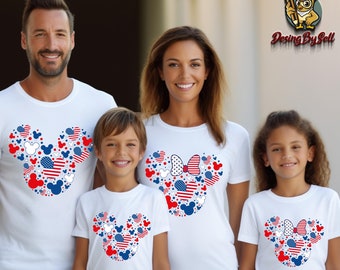 Disney Minnie Mickey Shirt,Disney 4th of July shirt, Disney Patriotic Family Shirt,Disneyworld American Tees,Disneyland Matching Shirts