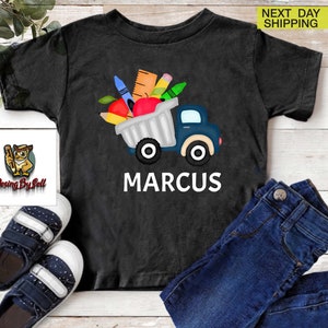 Custom School Kids Shirt,Kids Back to School, Boys School Shirt,Kindergarten Kids Shirt,Dump Truck Shirt, Personalized Toddler School Shirt