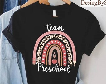Preschool Shirt,Leopard Rainbow Teacher Shirt,Preschool Teacher Shirt,Back To School,Teacher Grade Shirt,Teacher Shirt,Teacher Gift Ideas
