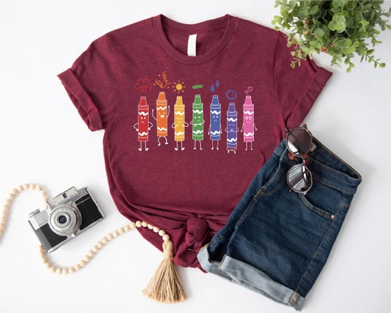 Cartoon Crayons Shirt, Funny School Shirt, Crayon Teacher Shirt, Teacher Shirt, Funny Shirt, New Teacher Gift, Teacher Life Shirt, Kids Gift