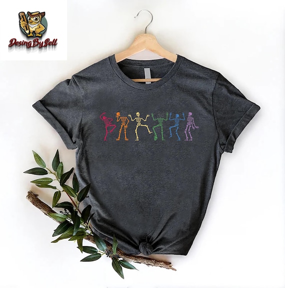 Dancing Skeleton Rainbow Shirt,Funny LGBT Shirt,Gay Skeleton Shirt, Rainbow Pride Shirt, Trans Shirts, Halloween Pride Shirt,Trans Shirts