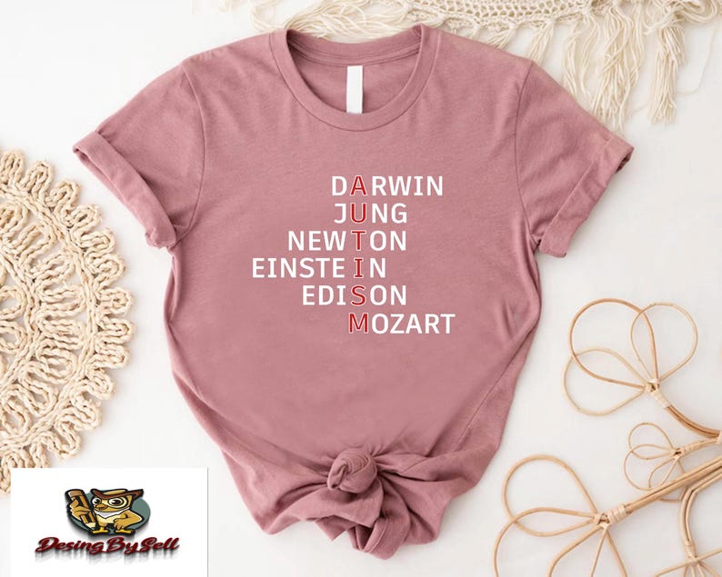 a pink t - shirt with the words d a r n d n n n