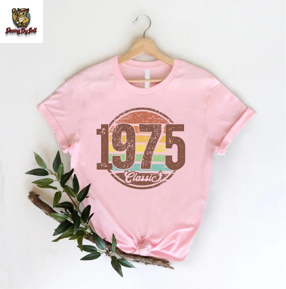Vintage 1975 Shirt, 50th Birthday Gift For Women, 50th Birthday Gift For Men, 50th Birthday Woman,Custom Birthday Shirt,50th Birthday Friend