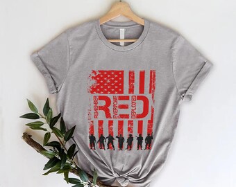 Remember Everyone Deployed Shirt, Red Friday Military Tee, On Friday We Wear Red, Patriotic American Flag Veteran Support T-Shirt