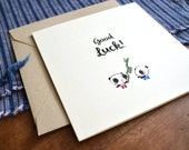 Lucky Panda Graduation Greeting Card - Inside Blank