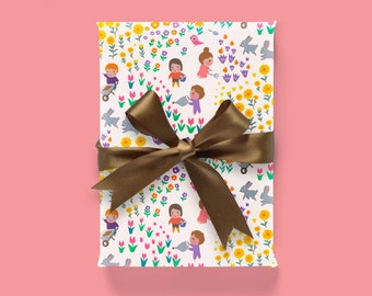 Wrapping Paper - Little Gardeners, 3 Sheets