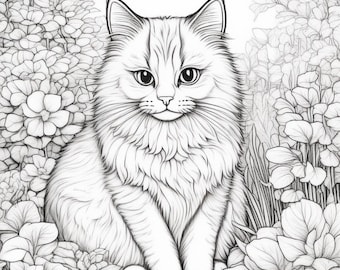 大人と子供向けのかわいい猫と子猫の塗り絵