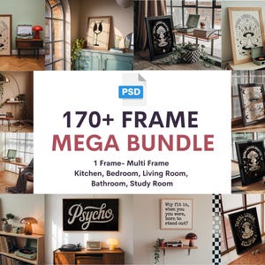 170+ Frames Mockup PSD Bundle Set, Retro Pastel Frame Mockup Bundle, 170+ PSD Wall Mockup Frame, PSD Frames Bundle, Mega Bundle Frames