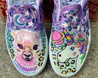 Scarpe Vans personalizzate dipinte con stampa leopardata
