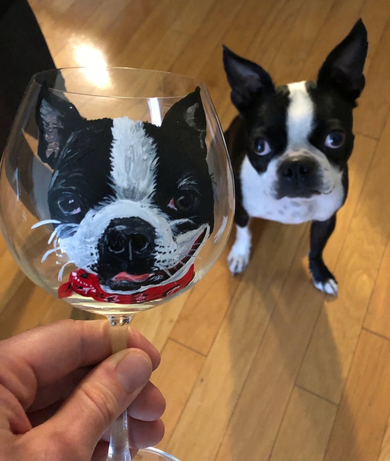 Painted Wine Glass Cockapoo I Will Paint Your Pet on a Wine Etsy