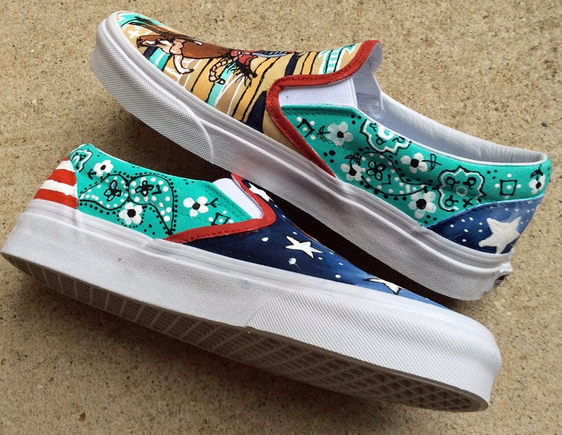 Custom VANS Hand Painted Western Rodeo Cowboy Shoes for Custom VANS Hand Painted Western Rodeo Cowboy Shoes for