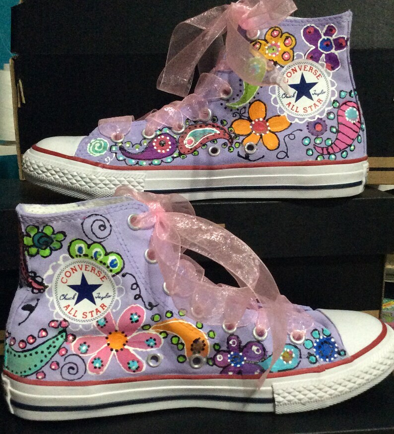 converse with little flowers