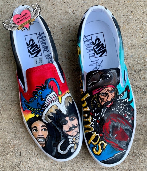 Bob Marley Monochrome Black White Handpainted Custom Converse Shoes Bob Marley Monochrome Black White Handpainted Custom Converse Shoes