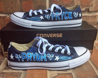 Low Top Custom Painted Converse Shoes for Team Parent Gift, Sports Mascot Football Game Spirit wear, Gift for Cheerleader Mom, Competition