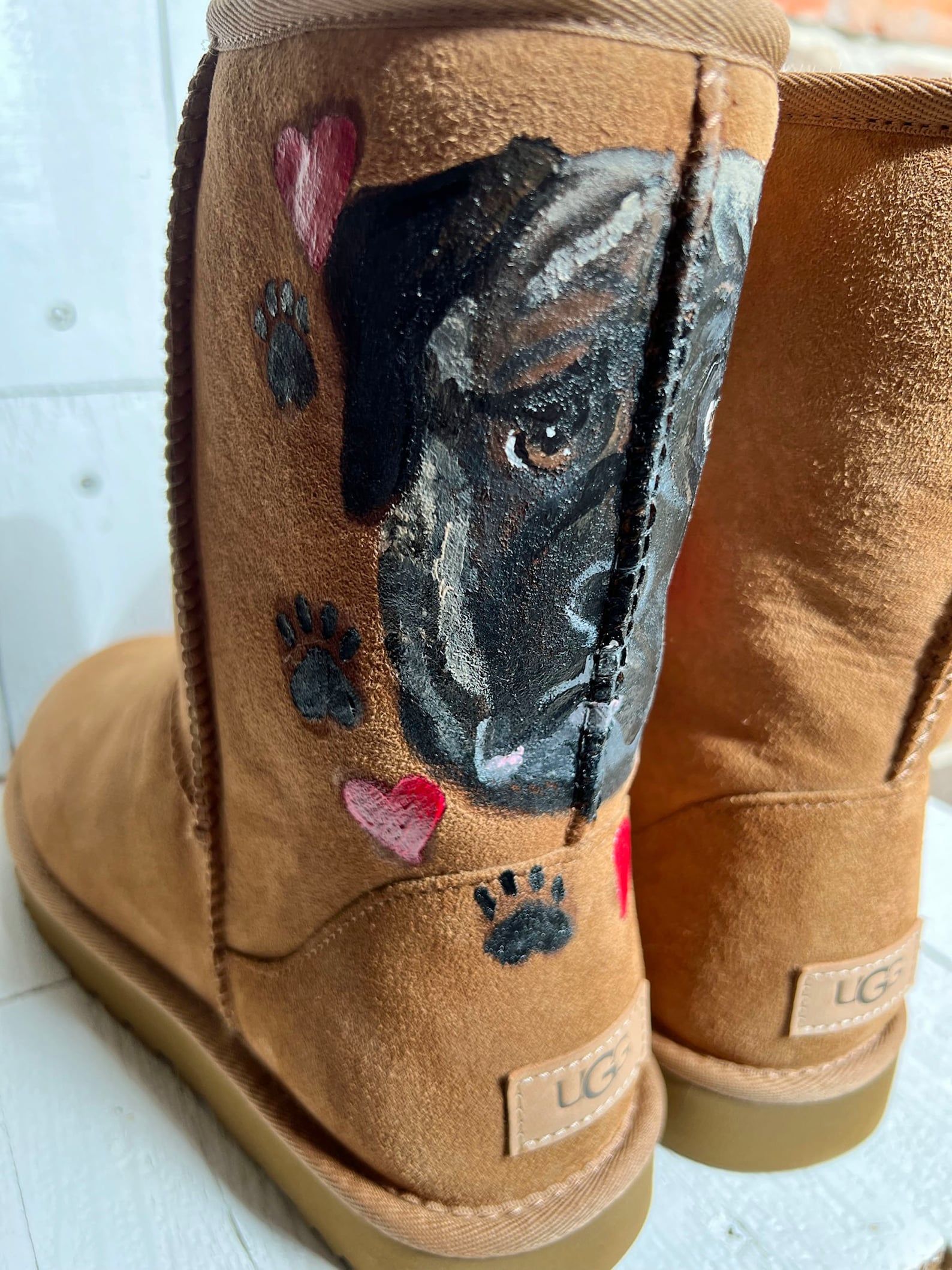 Ugg Boots Custom Hand Painted Dog Portrait Design With YOUR Etsy