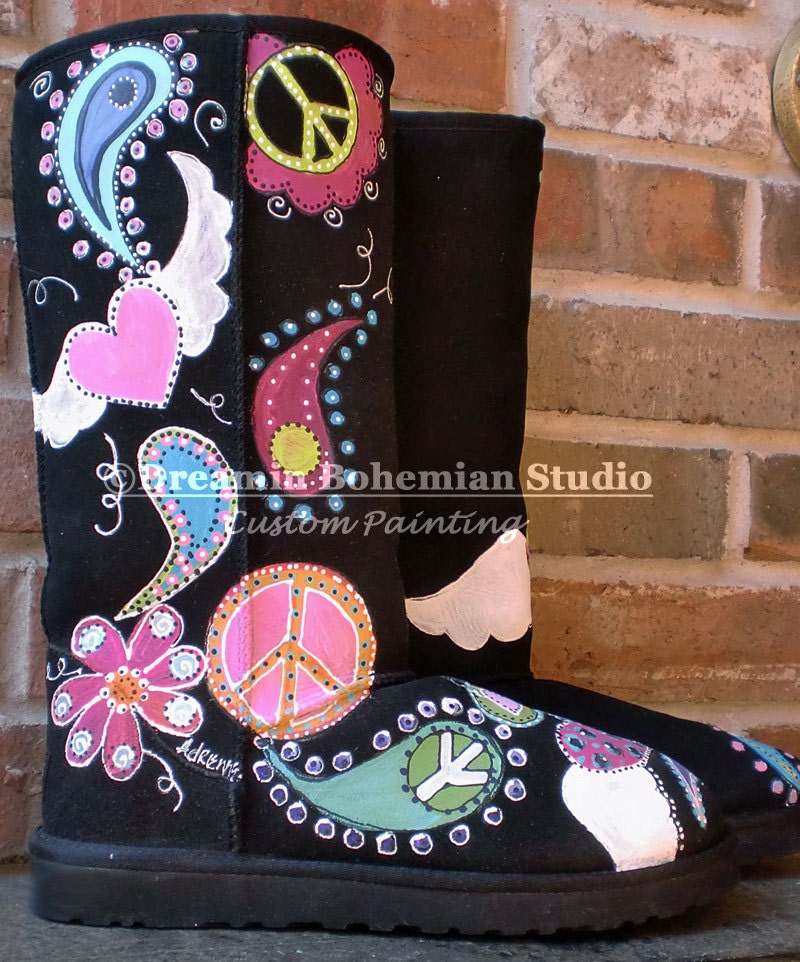 Custom Uggs Hand Painting on Your Boots Free Spirit -  Finland