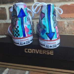 Custom Converse, Handpainted Shoes, Graffiti Art Painted Sneakers, Urban Design Chucks for Competitive Dancer, Personalized Shoe, Dance Girl image 5