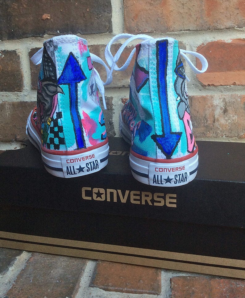 Custom Converse, Handpainted Shoes, Graffiti Art Painted Sneakers, Urban Design Chucks for Competitive Dancer, Personalized Shoe, Dance Girl image 5