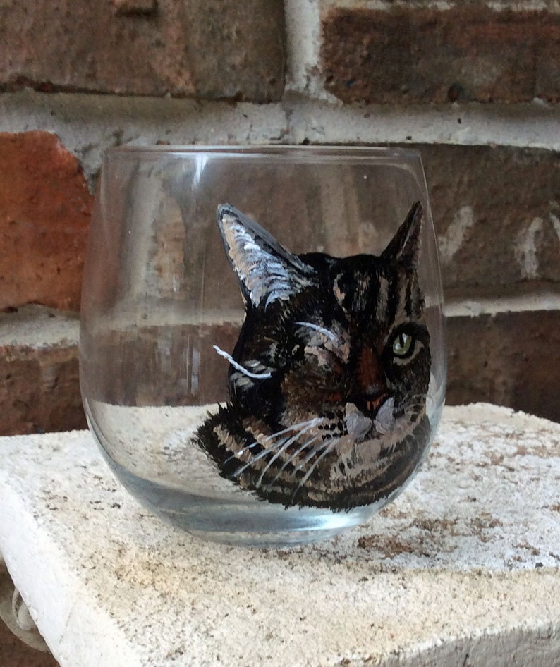 Cat Wine Glass Personalized Wine Glasses Kitty Wine Glass Etsy